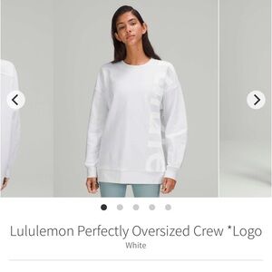lululemon Women's Oversized White Crew Neck Sweatshirt *Logo NWT Size 14